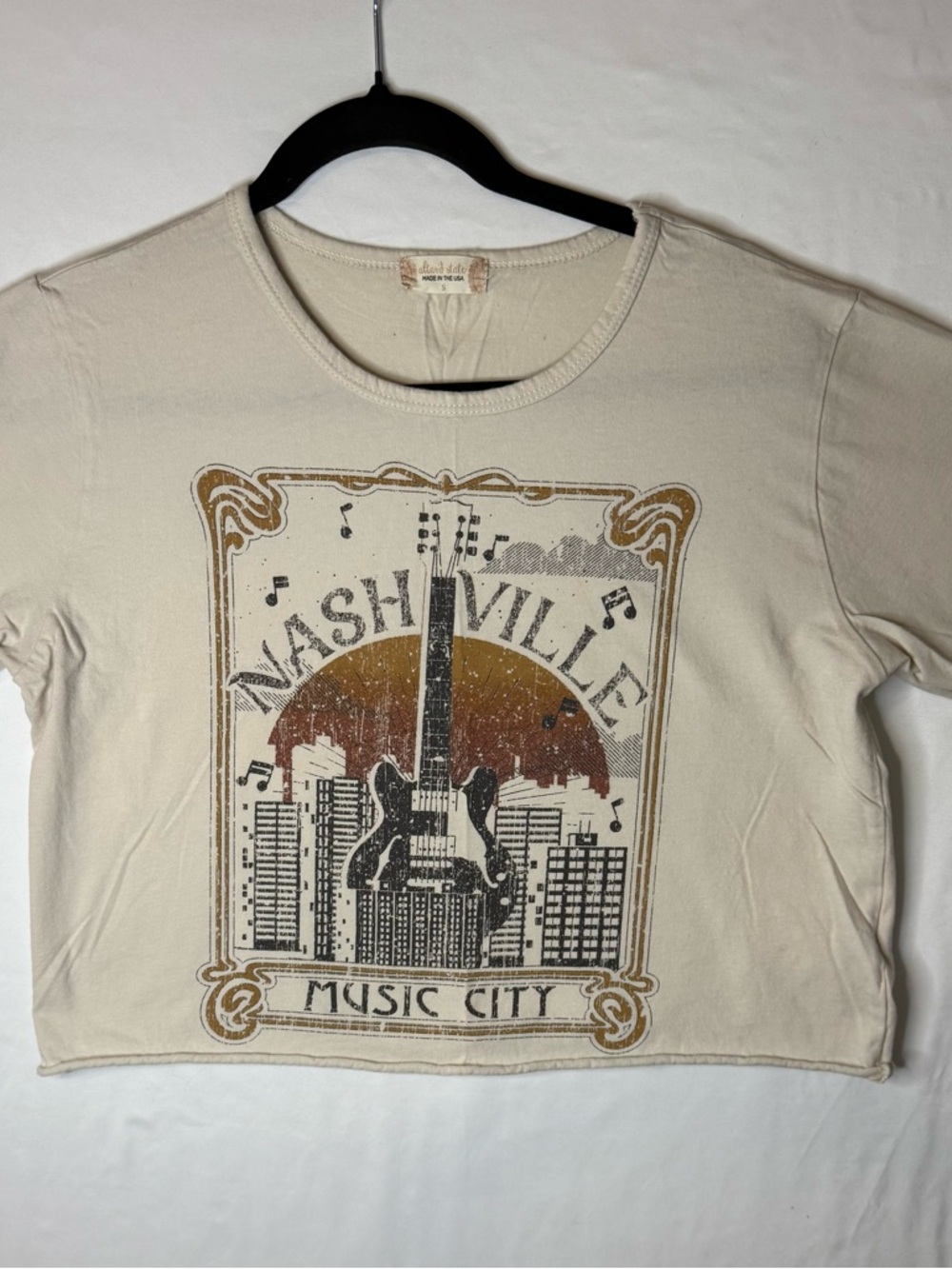 Altar'd State Light Khaki Graphic Tee with Nashville  Print